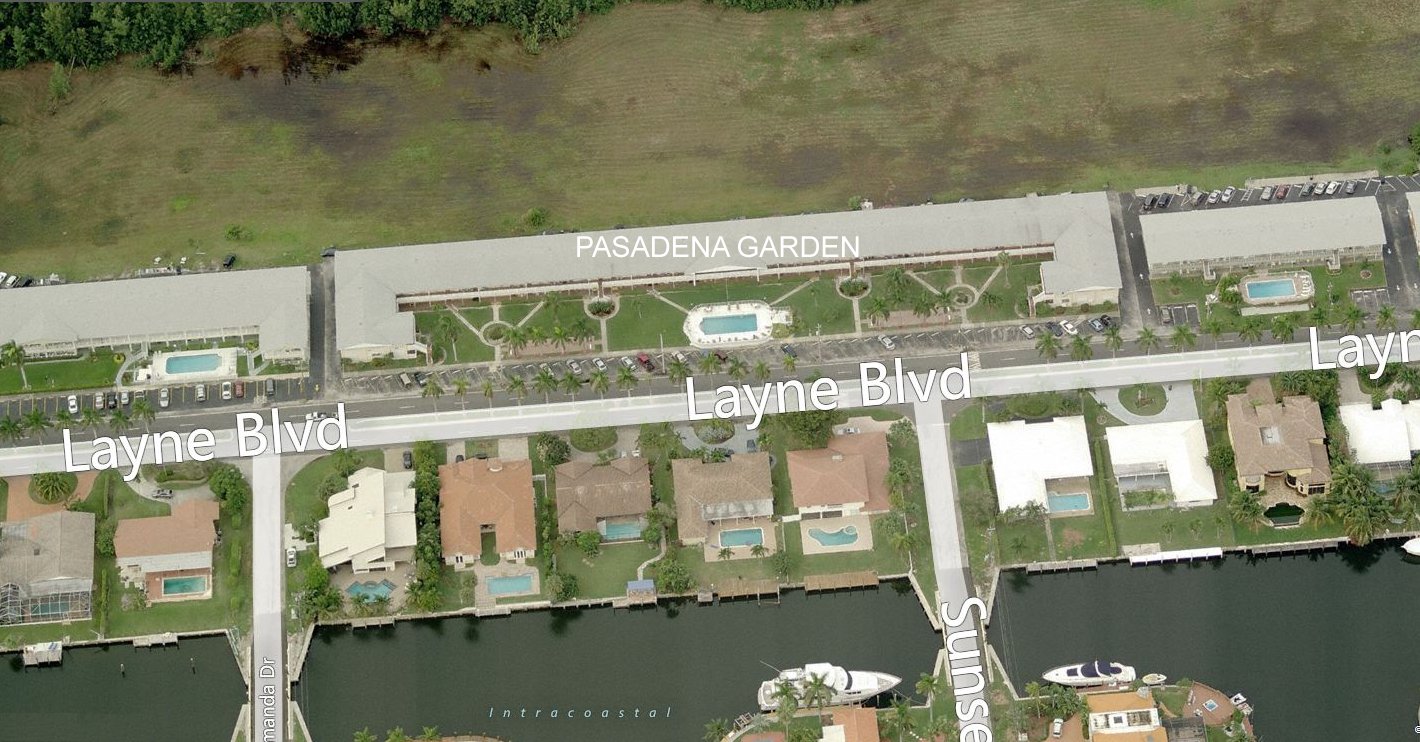 Aerial photo of Pasadena Garden